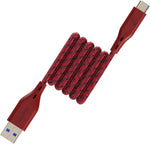 REMSON USB-A to USB-C Rapid-Link Type C Nylon Braided Fast Charge & Data Sync Cable (Red, 1.2m)
