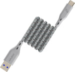 REMSON USB-A to USB-C Rapid-Link Type C Nylon Braided Fast Charge & Data Sync Cable (White, 1.2m)