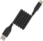 REMSON USB-A to USB-C Rapid-Link Type C Nylon Braided Fast Charge & Data Sync Cable (Black, 1.2m)