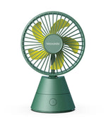 Moxedo Mini Portable Fan Desktop,5 Blades Strong Wind,3 Adjustable Speed Auto Rotation,USB Rechargeable Battery with Solid Fragrance Pad - Green