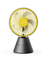 Moxedo Mini Portable Fan Desktop,5 Blades Strong Wind, 3 Adjustable Speed Auto Rotation,USB Rechargeable Battery with Solid Fragrance Pad - Black