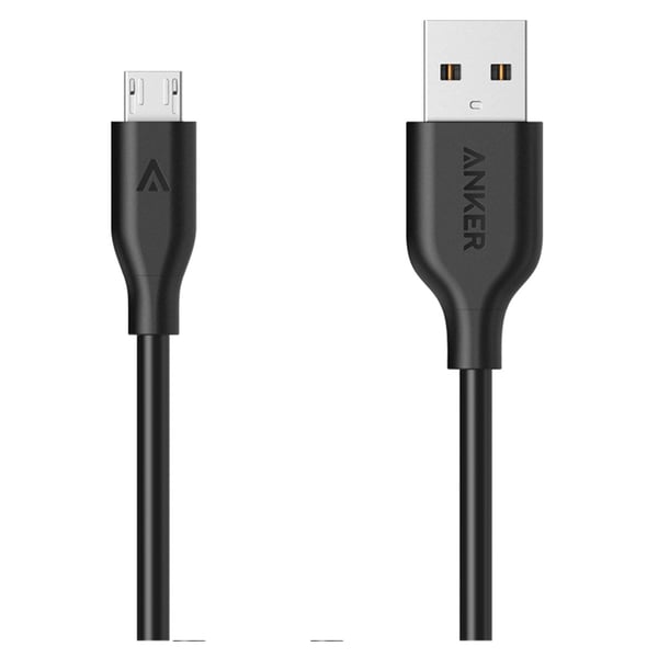 Anker PowerLine Micro USB Cable 6ft/1.8m Compatible for Smartphones/Tablets - Black