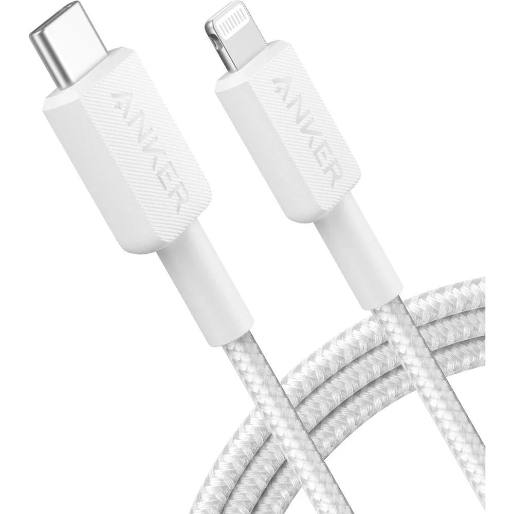 Anker 322 USB-C to Lightning Cable (6ft Braided) - White