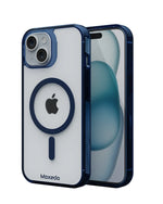 Moxedo Magnetic Protective Case 360 Protection Clear Case Hard PC with Built-in Strong Magnets for iPhone 15 6.1 inch (Blue)