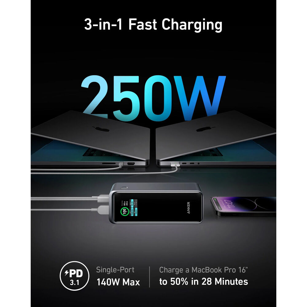 Anker Prime PowerCore Power Bank 27,650 mAh - Black