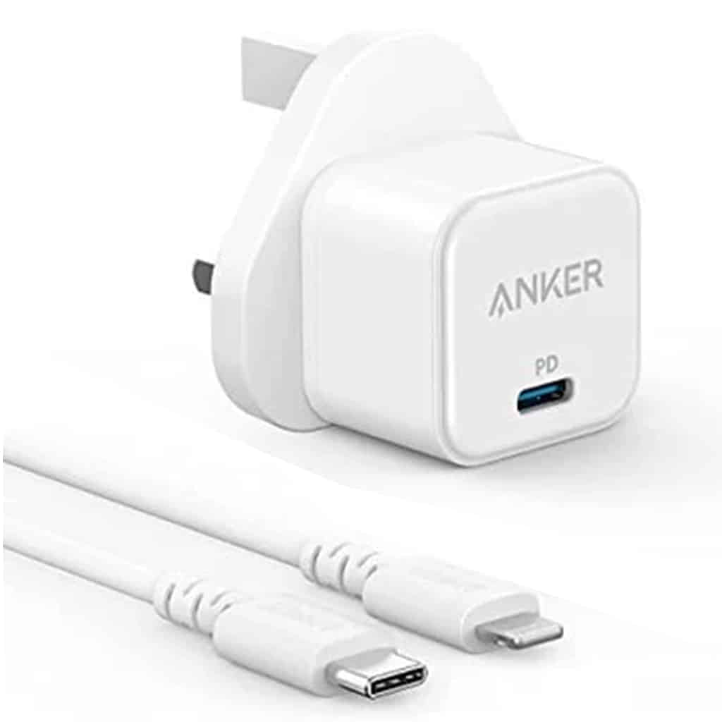 PowerPort III 20W Cube with Charging Cable - White