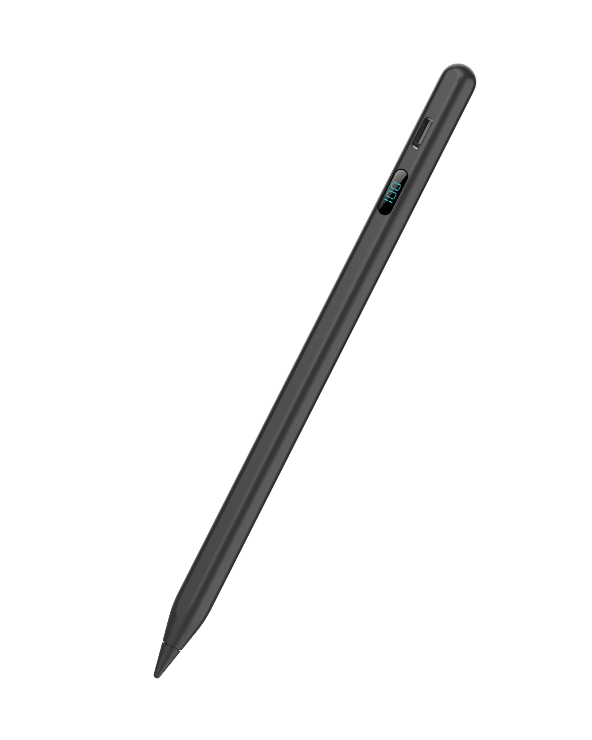 Moxedo Elite-Point Universal Active Capacitive Stylus Pen Type-C Charging Port with Replaceable Nib Digital Battery Display Compatible for iOS, Android Touch Screen Devices and Tablet - Black