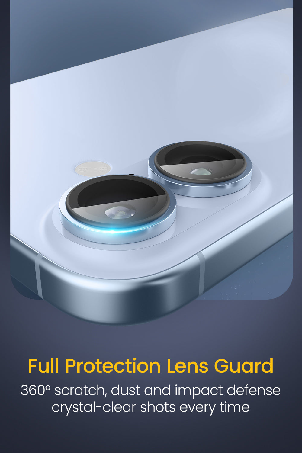 Remson Camera Lens Protector for iPhone 17 6.3 inch, 9H Tempered Glass, HD Multi-Layer Protection, Shatterproof Clarity with Installation Guide-Mist Blue