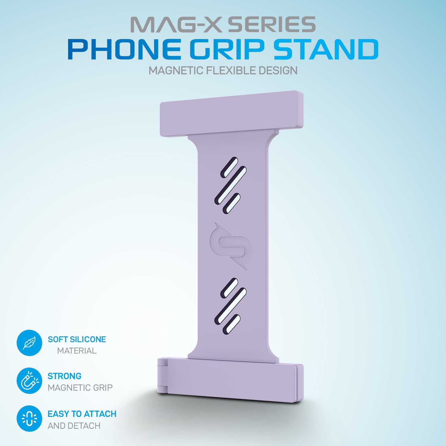 Remson Mag-X Phone Grip Strap with Magnetic Phone Kickstand - Purple