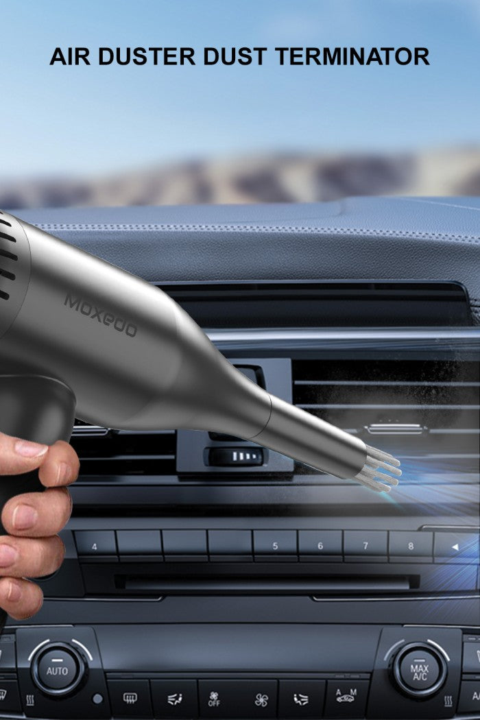 Moxedo 2 in 1 Turbo Air Duster and Vacuum Cleaner with 8000PA Suction Power 130000RPM 4 Level Gear Speed Portable Cordless Compressed Blower Cleaning Tool for Electronics Cars and More