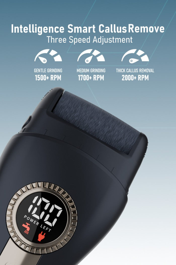 MOXEDO Electric Callus Remover, Rechargeable Pedicure Device with 3 Speed Settings, LED Light, 120 Minutes Working Time, Digital Display, Professional Foot File for Dry, Calloused Feet