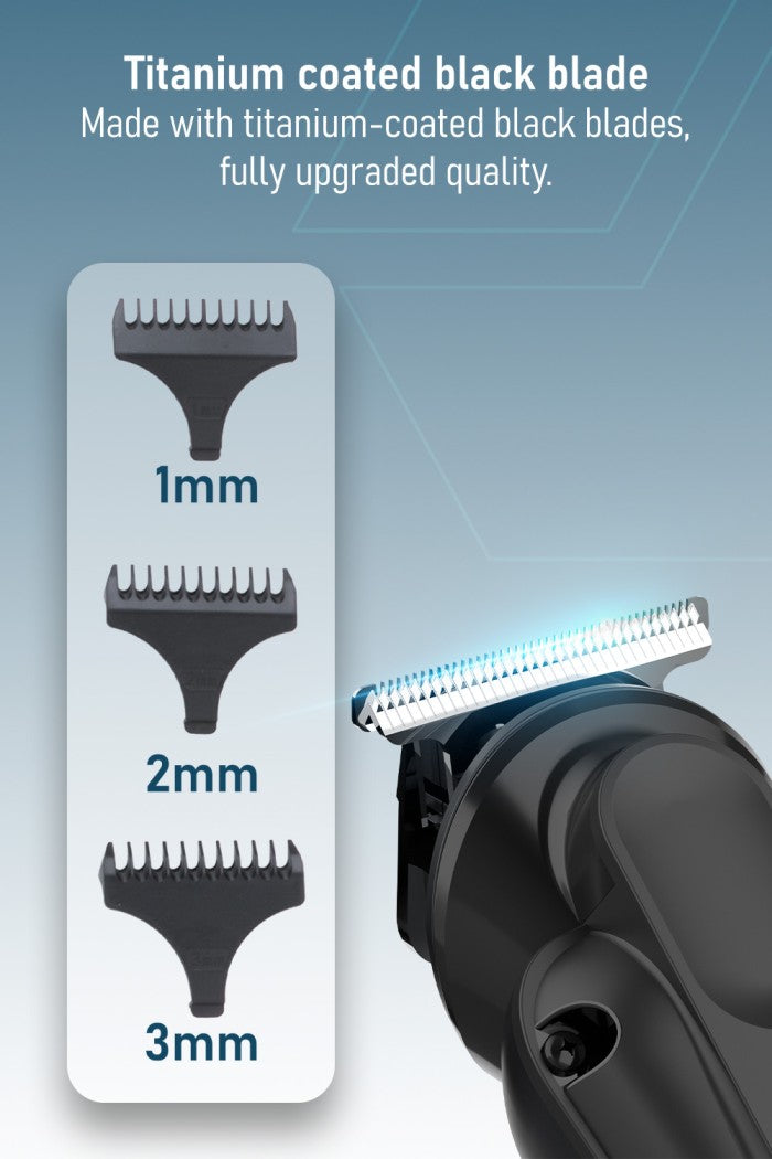 Moxedo Clivra Cordless Hair Trimmer Clipper for Men Titanium Coated Blade 90 Mins Working Time 2 Speed Control IPX6 Waterproof