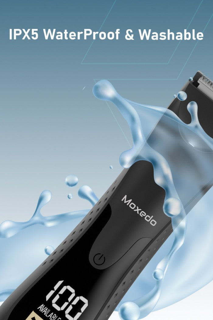 Moxedo Sharpix Rechargeable Hair Trimmer Body Hair Clippers Removable Blade 90 Mins Working Time IPX5 Waterproof with Built -in LED Torch Light and Charging Stand