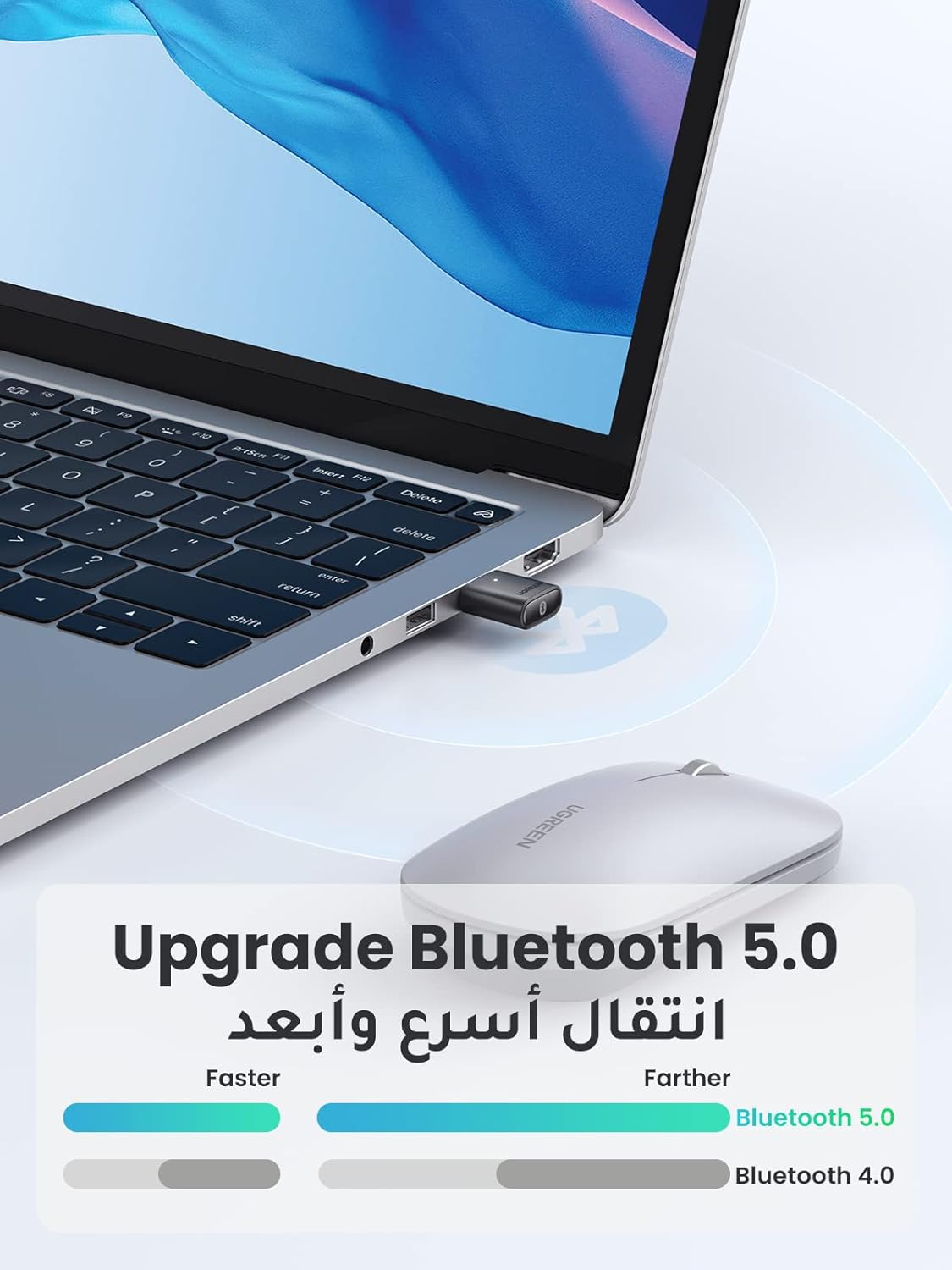 محول بلوتوث UGREEN 5.0 【التوصيل والتشغيل】محول بلوتوث USB 