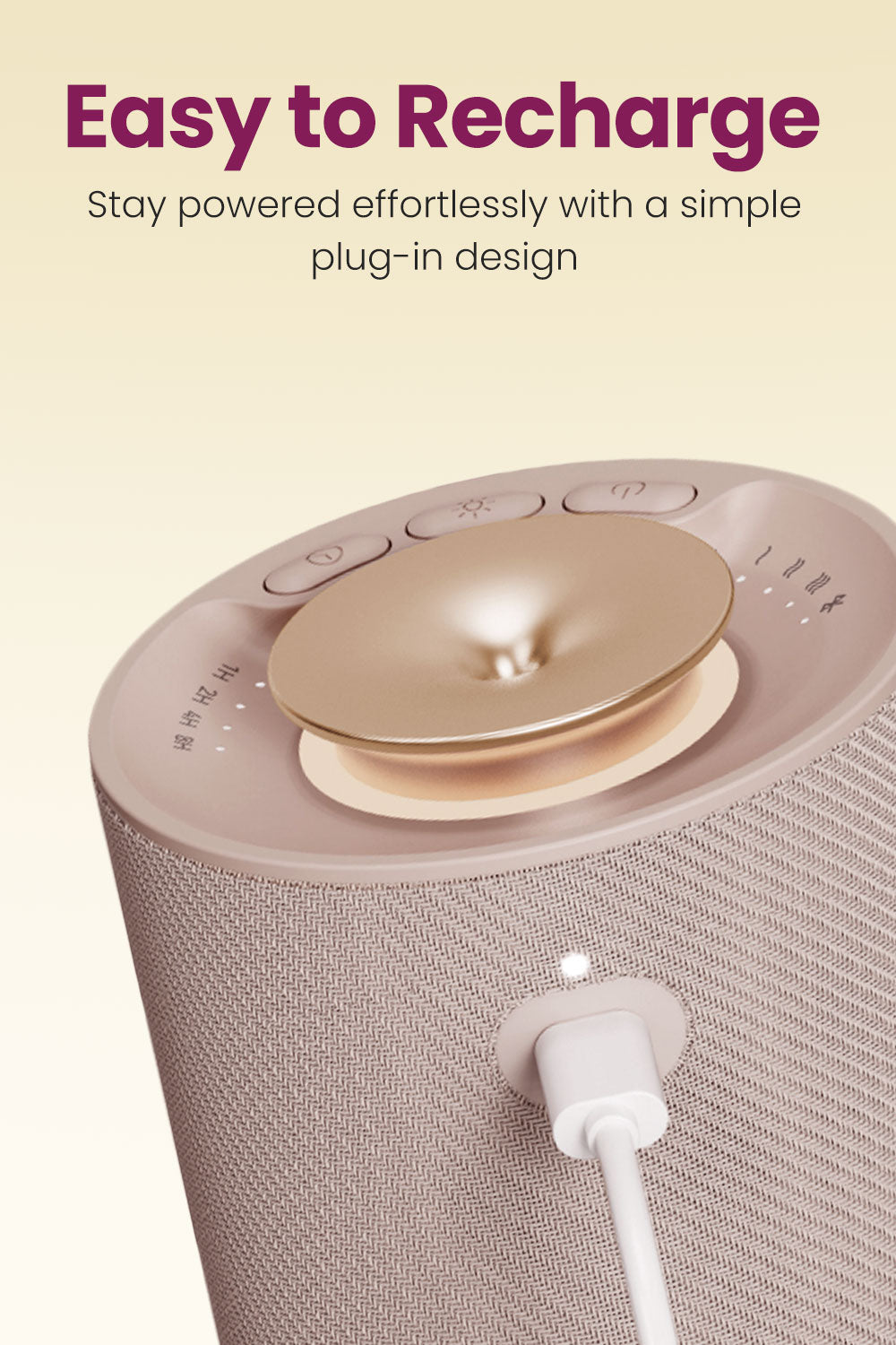 Reve Scent Diffuser with Built-in Speaker Waterless Aromatherapy Essential Oil Diffuser 10 Hrs Working Time Long Lasting Fragrance Rechargeable with LED Light for Car Home and Offices