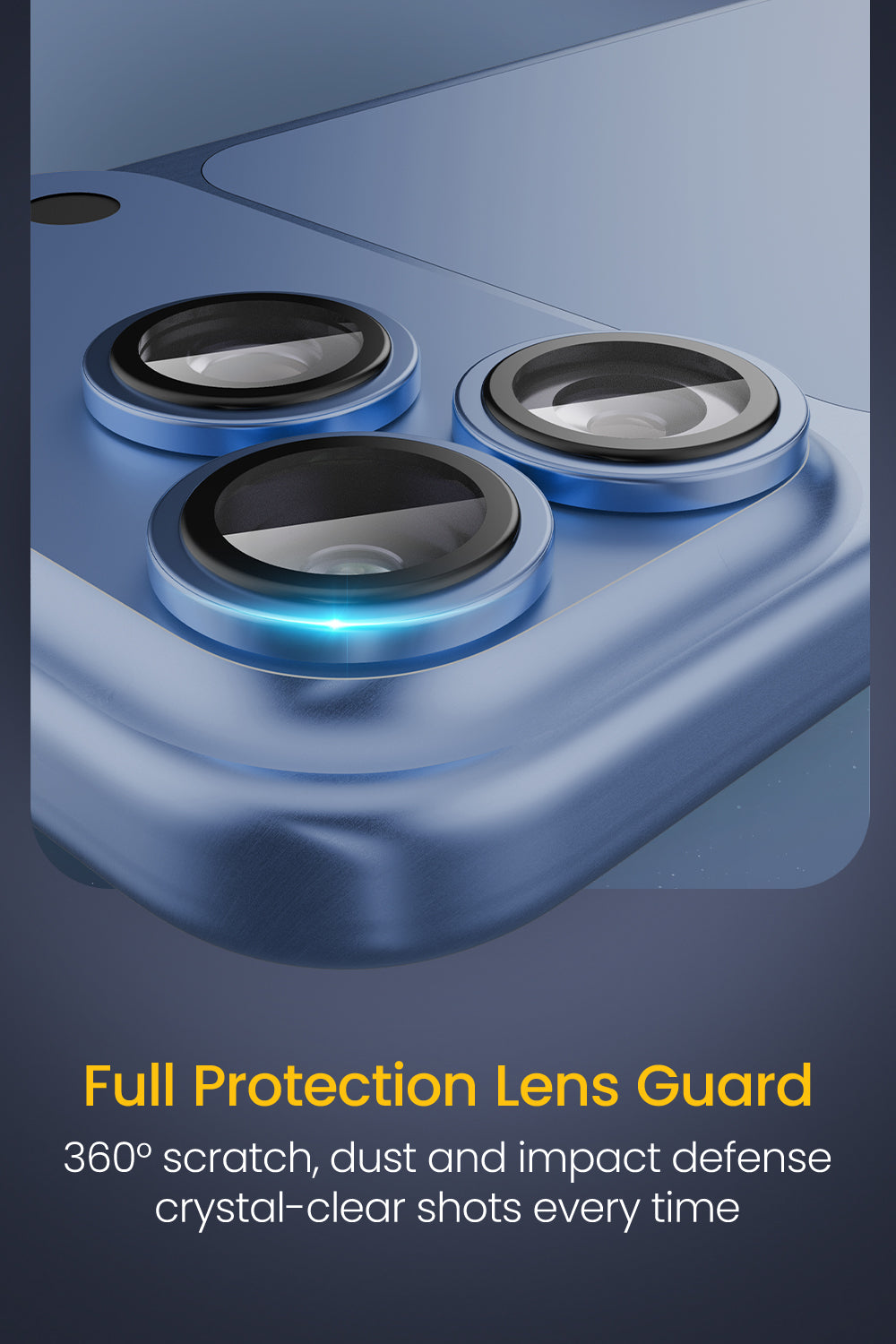 Remson Camera Lens Protector for iPhone 17 Pro 6.3 inch/ iPhone 17 Pro Max 6.9 inch, 9H Tempered Glass, HD Multi-Layer Protection, Shatterproof Clarity with Installation Guide- Deep Blue