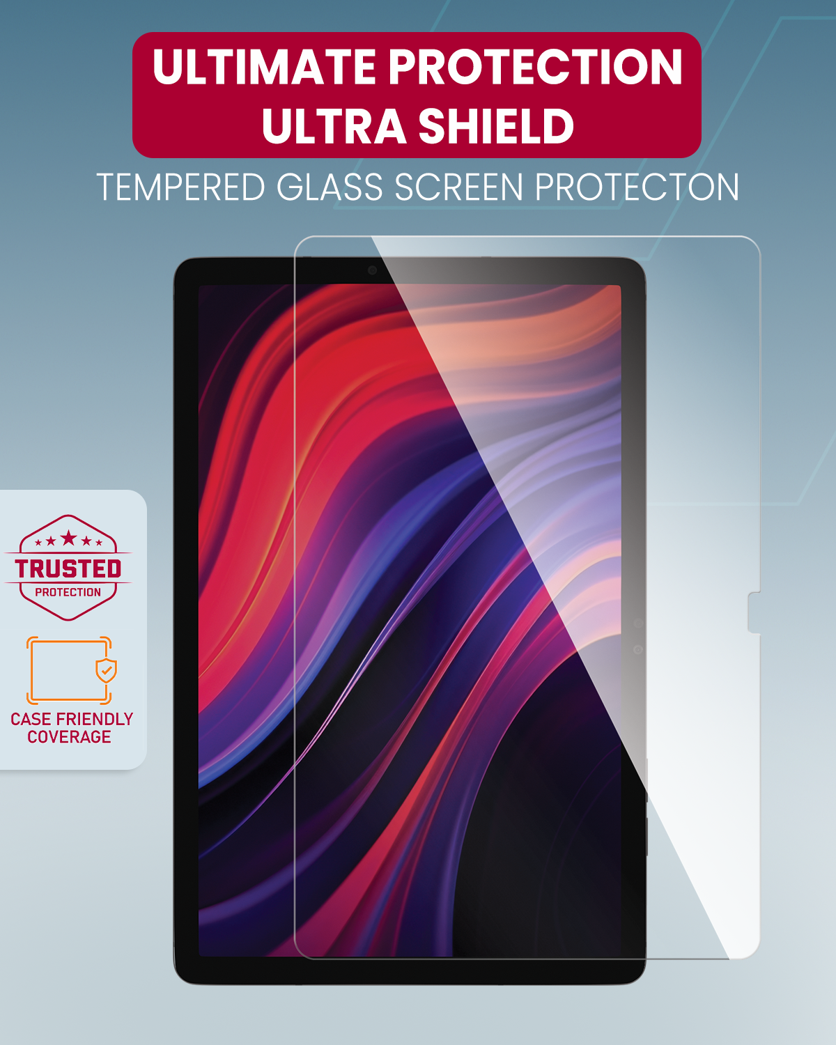 Moxedo Ultra Shield Tempered Glass Screen Protector for Samsung Galaxy Tab A9 Plus HD Clear 9H Hardness Micro Curved Edges with Installation Guide