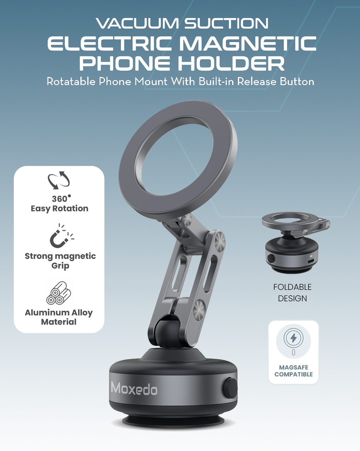 Compact Stand for Car, Mirror, Kitchen, Gym , Fits 4.7” to 7.2” Devices