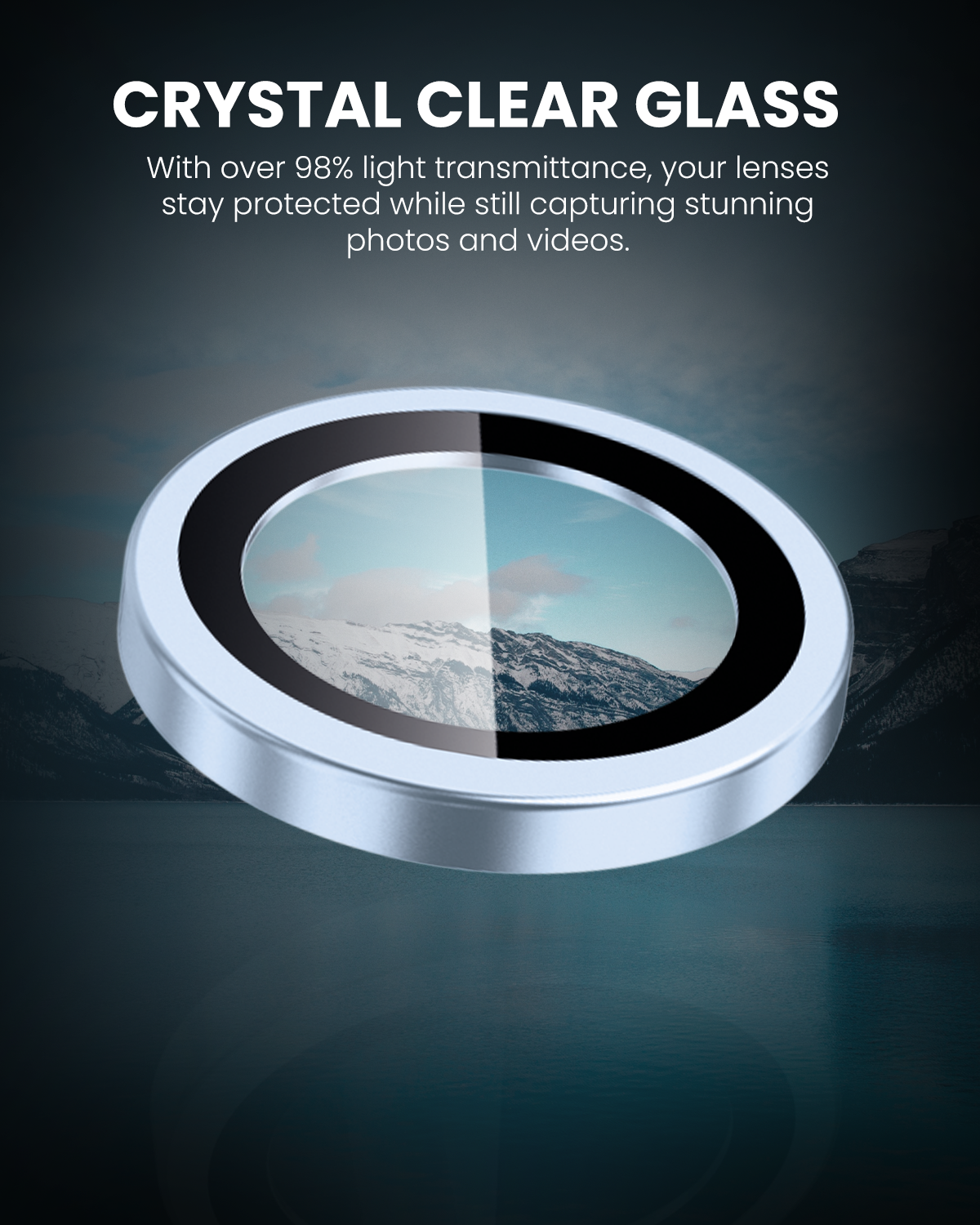 Moxedo Camera Lens Protector Aliminum Alloy with Easy Installation Tool Compatible for iPhone 15 Plus 6.7 /iPhone 15 6.1 (Light Blue)
