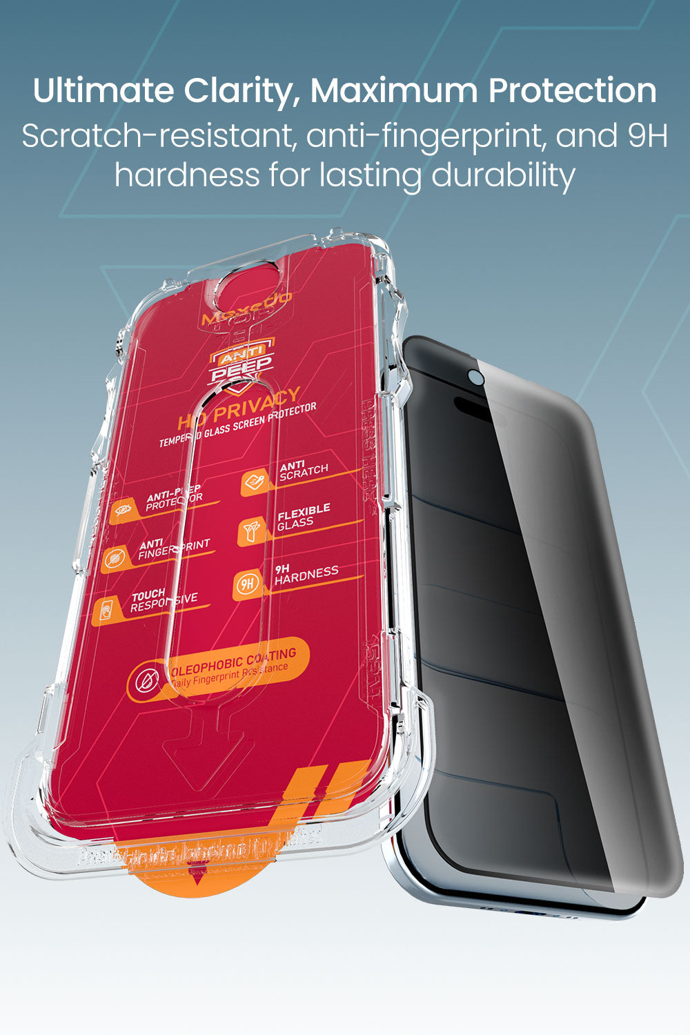 Moxedo Ultra Shield Premium Tempered Glass Screen Protector 9H Hardness Privacy for iPhone 17 Air 6.5-inch 2025  Full Coverage Anti-Spy Protection with Auto-Align Easy Applicator