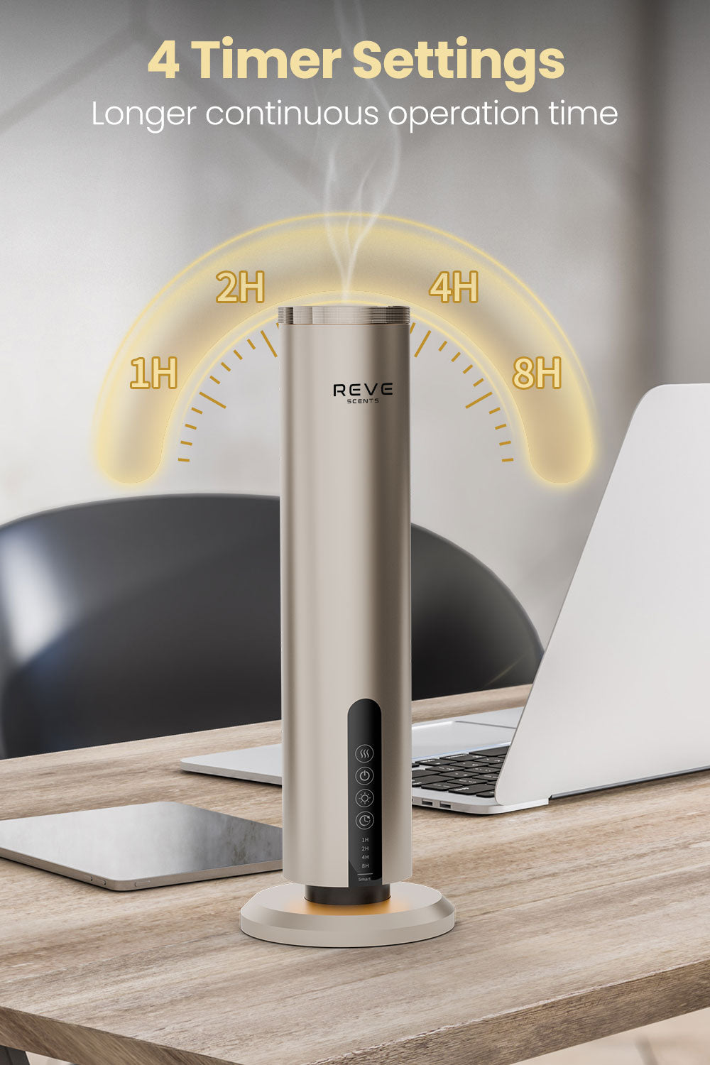 REVE Scents Waterless Aromatherapy Diffuser, Smart App Control, Timing Controls, Bluetooth Enabled Rechargeable Essential Oil Diffuser for Home Office and Spa
