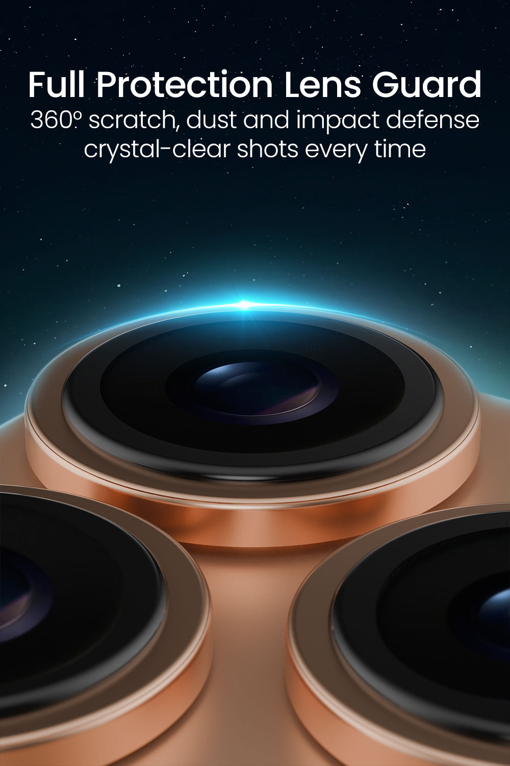 Moxedo Camera Lens Protector for iPhone 17 Pro 6.3”/ iPhone 17 Pro Max 6.9” 9H Tempered Glass Aluminum Alloy Individual Ring Camera Lens Cover Protector with Easy Installation Tool– Orange