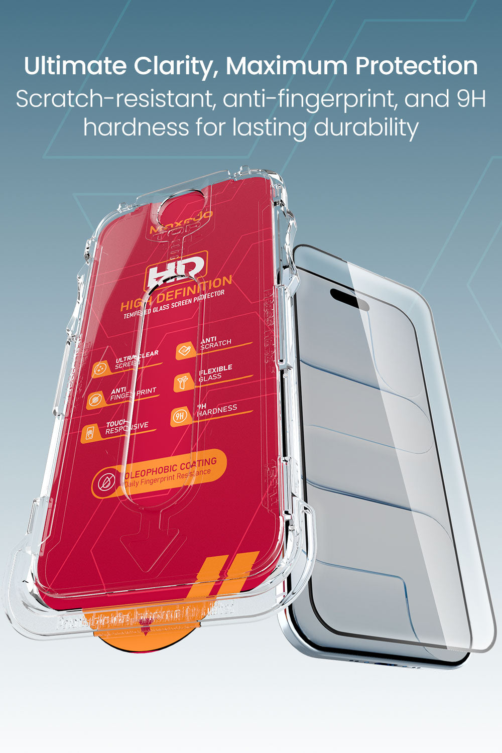 Moxedo Ultra Shield Premium Tempered Glass Screen Protector 9H Hardness HD Clear for iPhone 17 Air 6.5-inch 2025  Full Coverage with Easy Auto-Align Applicator & Case-Friendly Curved Edges