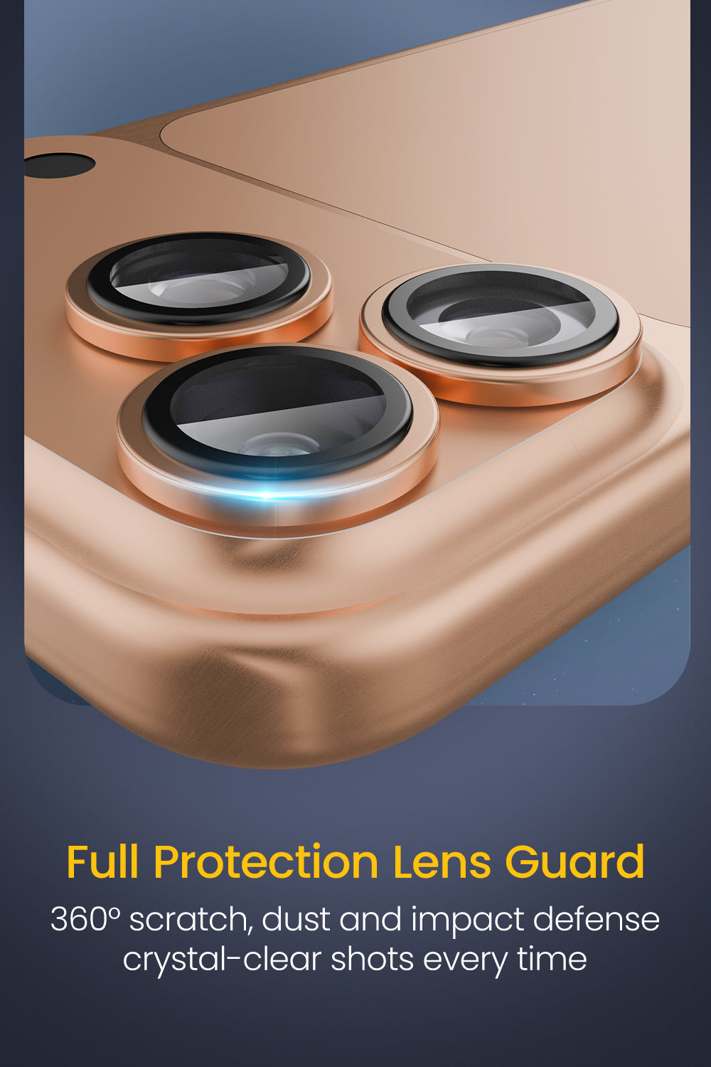 Remson Camera Lens Protector for iPhone 17 Pro 6.3 inch/ iPhone 17 Pro Max 6.9 inch, 9H Tempered Glass, HD Multi-Layer Protection, Shatterproof Clarity with Installation Guide- Cosmic Orange