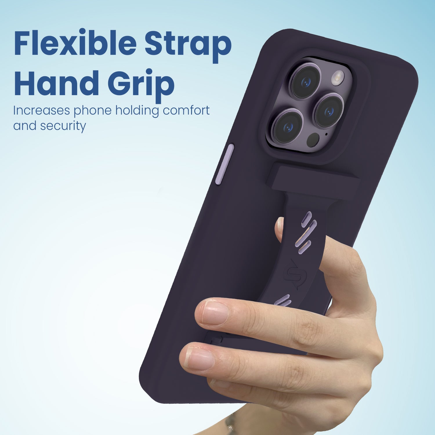 Remson Mag-X Phone Grip Strap with Magnetic Phone Kickstand - Deep Purple