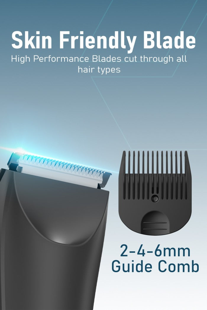 Moxedo Sharpix Rechargeable Hair Trimmer Body Hair Clippers Removable Blade 90 Mins Working Time IPX5 Waterproof with Built -in LED Torch Light and Charging Stand