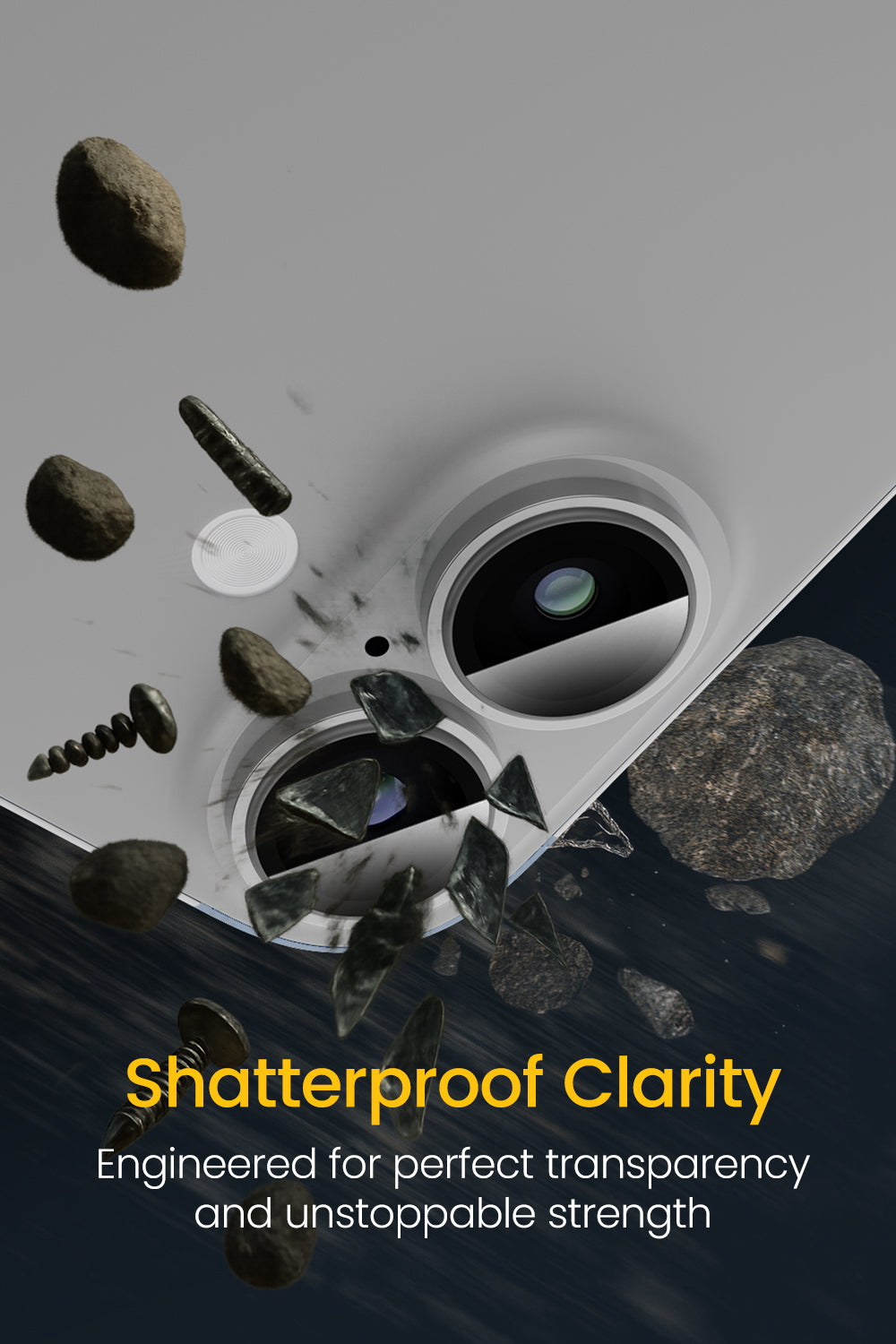 Remson Camera Lens Protector for iPhone 17 6.3 inch, 9H Tempered Glass, HD Multi-Layer Protection, Shatterproof Clarity with Installation Guide-Silver