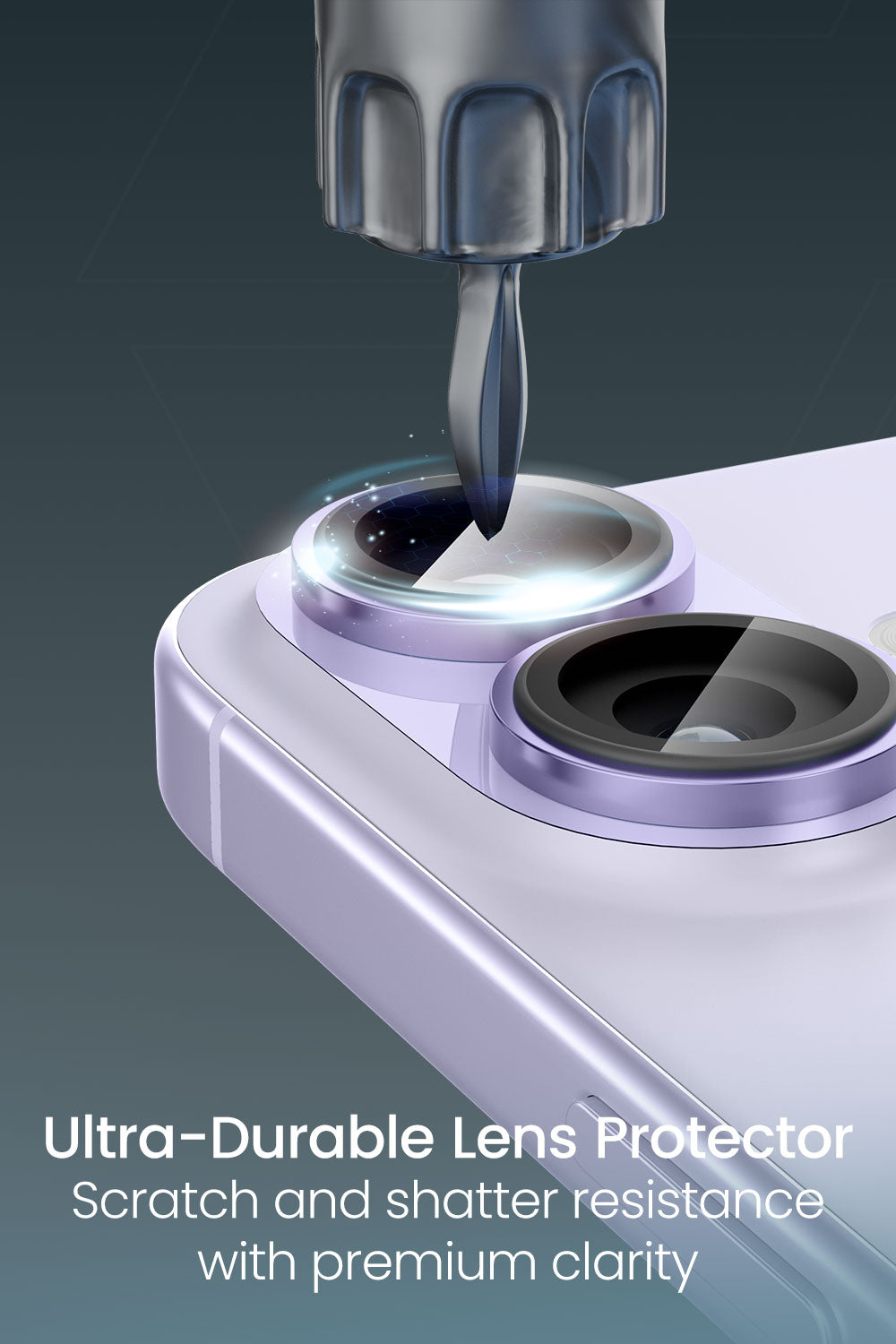 Moxedo Camera Lens Protector for iPhone 17 6.3” 2025 9H Tempered Glass Aluminum Alloy Individual Ring Camera Lens Cover Protector with Easy Installation Tool – Purple