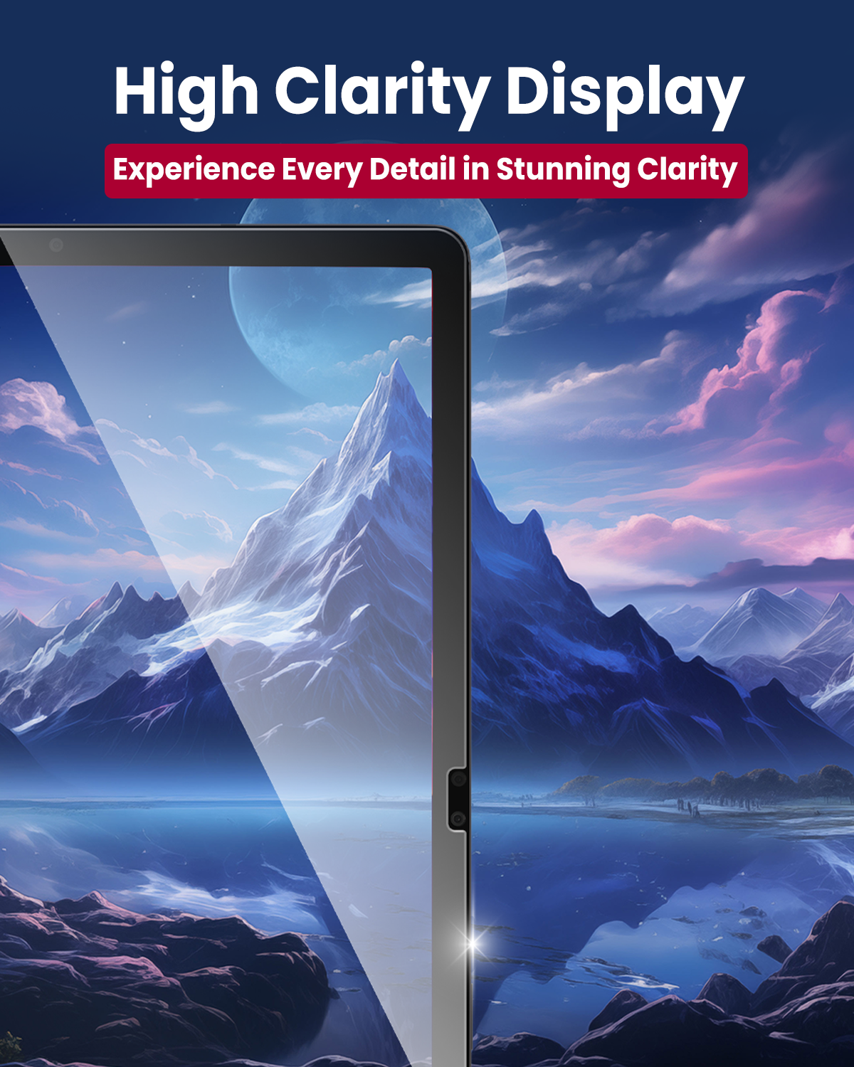 Moxedo Ultra Shield Tempered Glass Screen Protector for Samsung Galaxy Tab A9 Plus HD Clear 9H Hardness Micro Curved Edges with Installation Guide