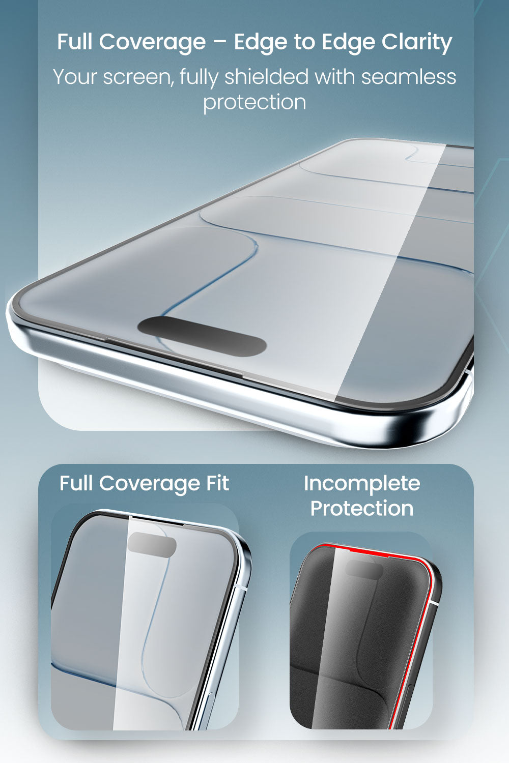Moxedo Ultra Shield Premium Tempered Glass Screen Protector 9H Hardness HD Clear for iPhone 17 Air 6.5-inch 2025  Full Coverage with Easy Auto-Align Applicator & Case-Friendly Curved Edges
