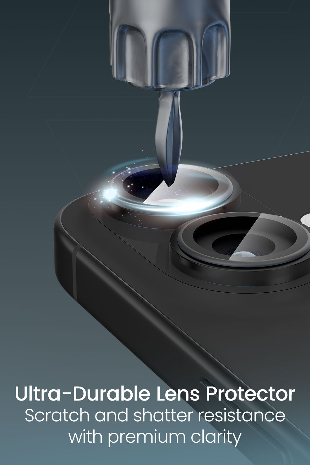 Moxedo Camera Lens Protector for iPhone 17 6.3” 2025 9H Tempered Glass Aluminum Alloy Individual Ring Camera Lens Cover Protector with Easy Installation Tool – Black