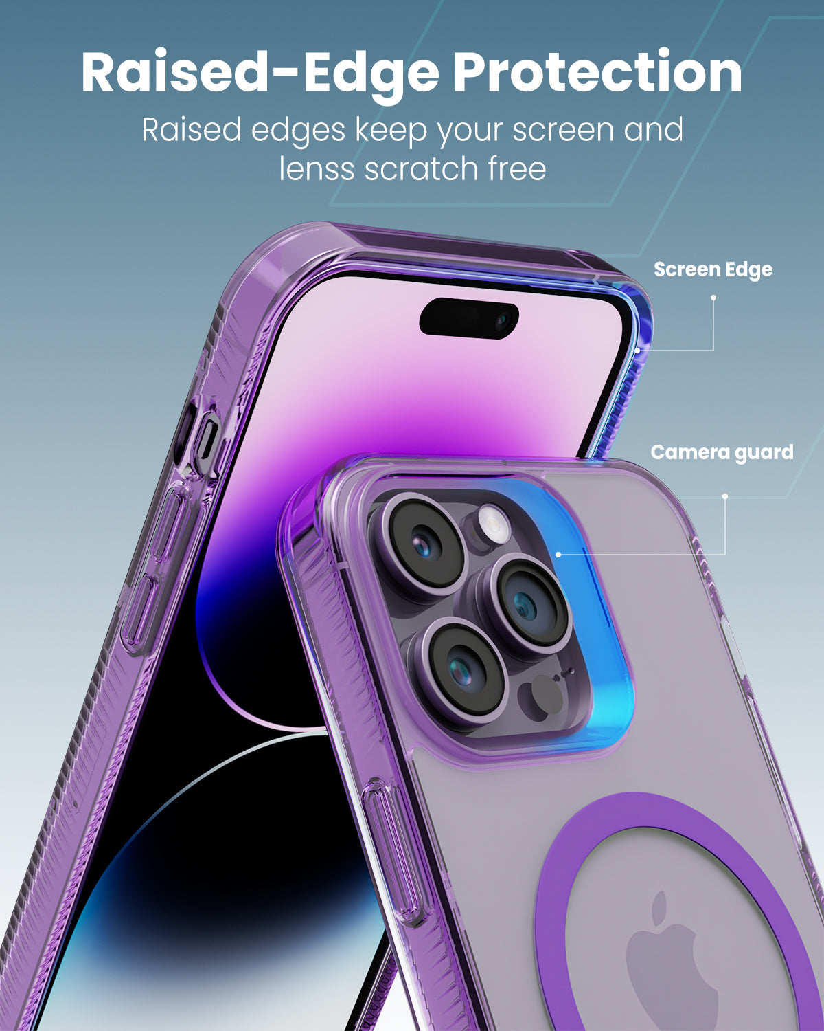 Moxedo Magnetic Protective Case 360 Protection Clear Case Hard PC with Built-in Strong Magnets Compatible with Magnetic Safe Designed for iPhone 14 Pro Max 6.7 inch (Purple)