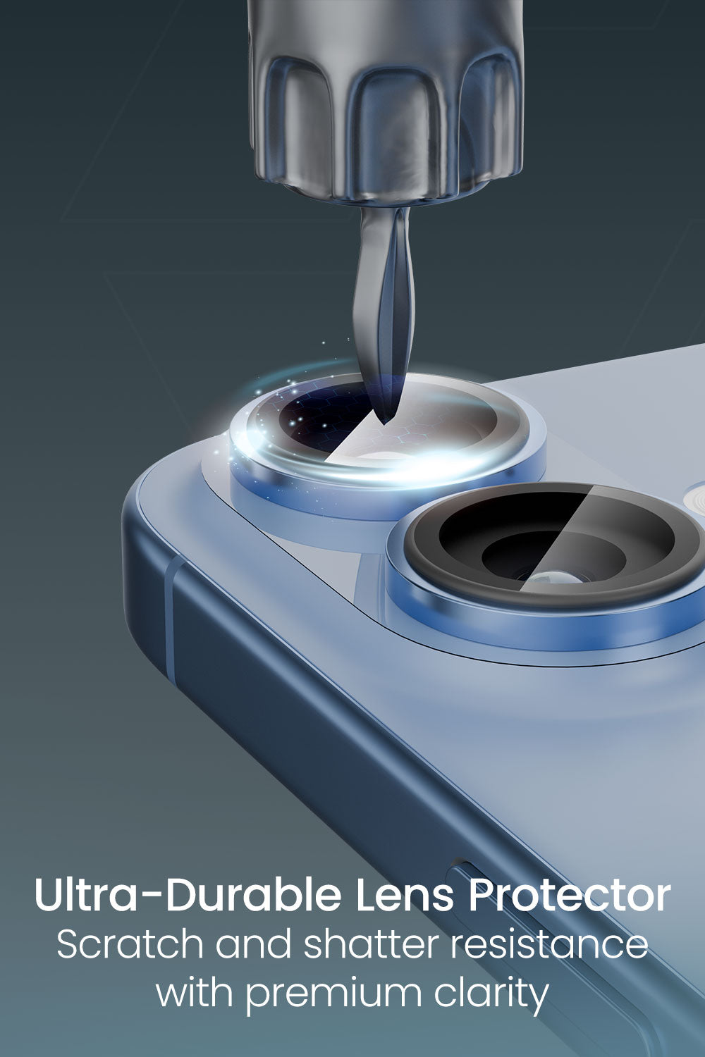 Moxedo Camera Lens Protector for iPhone 17 6.3” 2025 9H Tempered Glass Aluminum Alloy Individual Ring Camera Lens Cover Protector with Easy Installation Tool – Blue