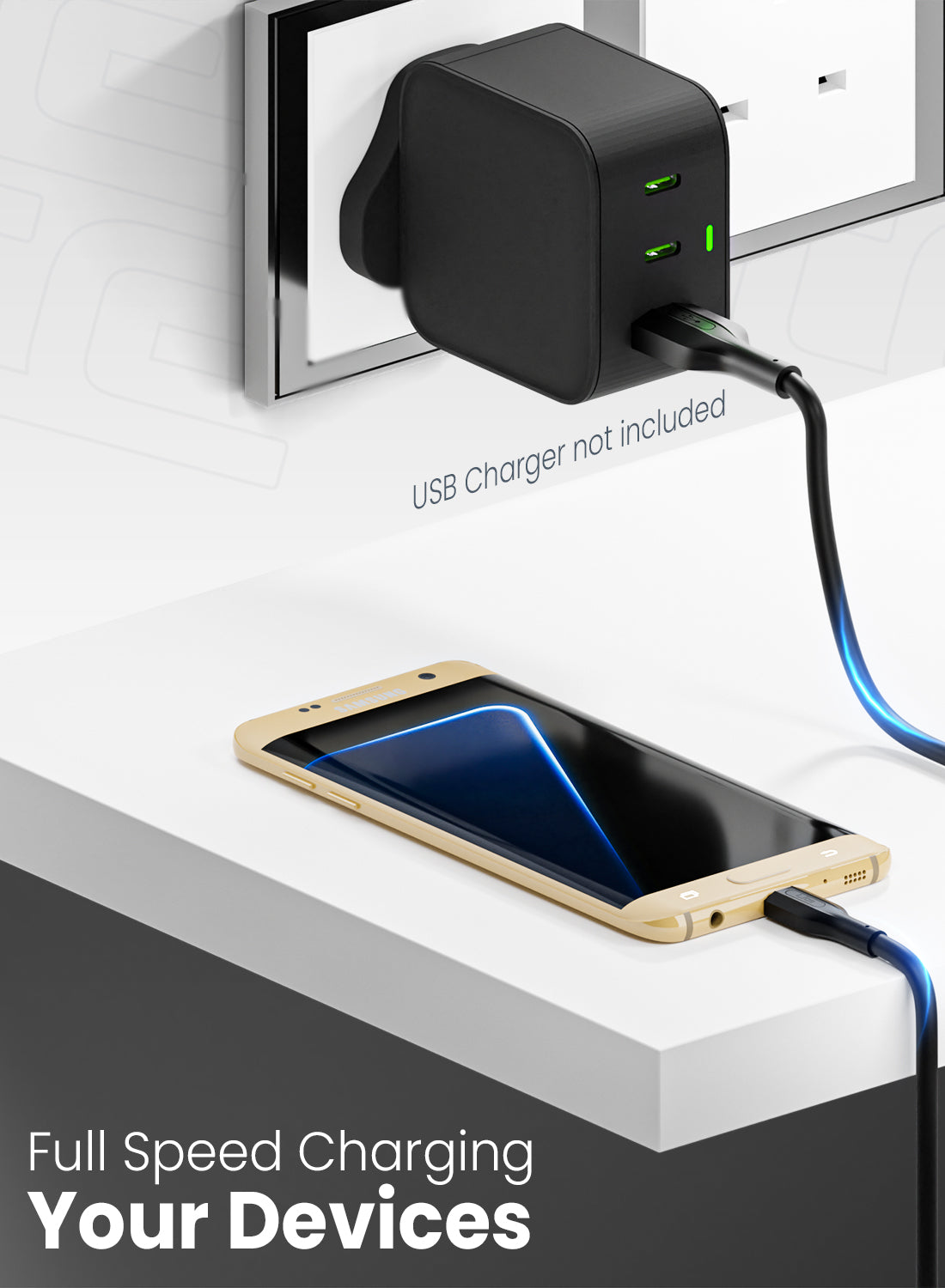 Moxedo Lite USB to Micro USB Data Sync Fast Charging Cable 3m Compatible for Samsung Galaxy S7 S6 Edge J7 S5, Note 5 4, LG, HTC, Sony, Xbox One, PS4, Kindle, MP3, Tablet