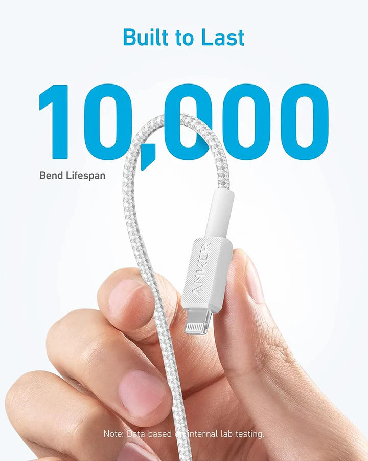 Anker 322 USB-C to Lightning Cable (6ft Braided) - White