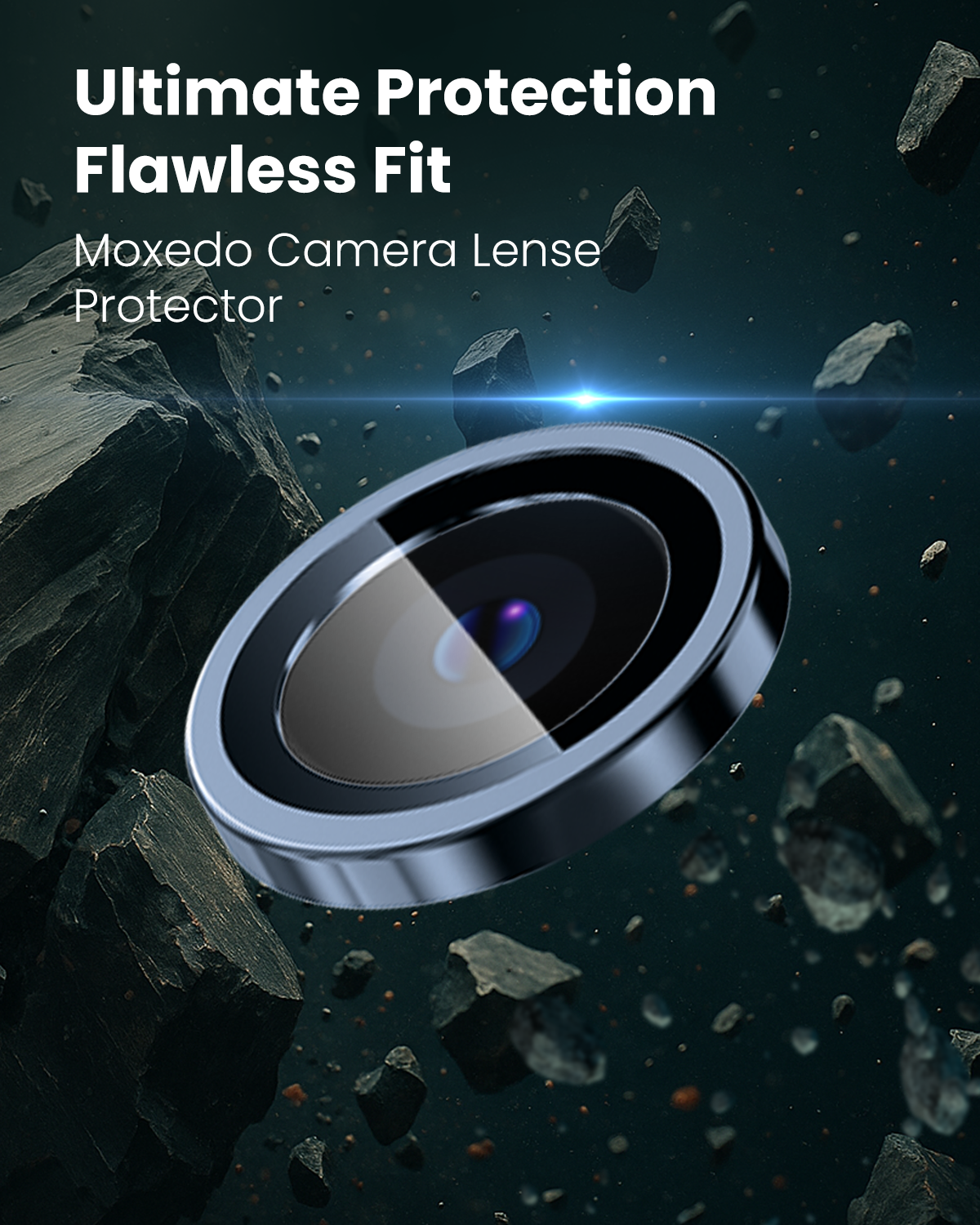 Moxedo Camera Lens Protector Aliminum Alloy with Easy Installation Tool Compatible for iPhone 15 Pro 6.1 inches/iPhone 15 Pro Max 6.7 inches (Deep Blue)