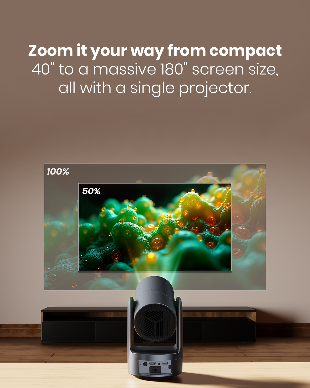 Moxedo Nebulux Smart Android Projector 4K Android OS 9.0 1080P with Auto Keystone 260 Ansi Lumen Brightness, Auto Keystone Correction with Built-in 5W Speaker, 5G WiFi, Bluetooth 5.2
