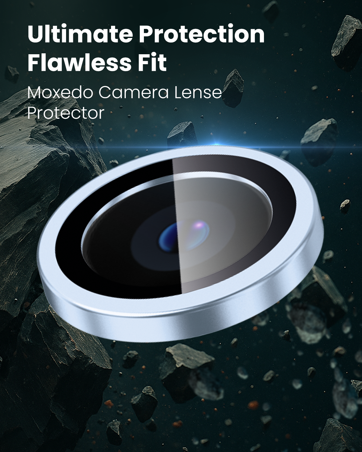 Moxedo Camera Lens Protector Aliminum Alloy with Easy Installation Tool Compatible for iPhone 15 Plus 6.7 /iPhone 15 6.1 (Light Blue)
