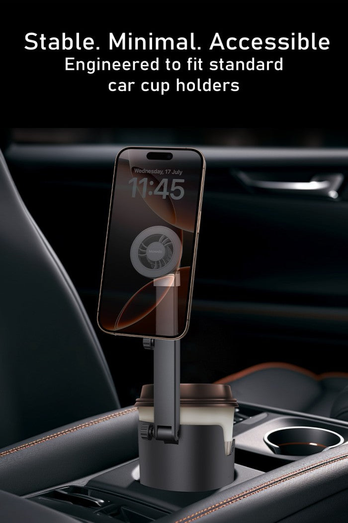 Moxedo Car Cup Phone Holder Adjustable and Durable Water Car Cup Phone Mount Telescopic Arm Holder, Strong Grip and One Hand Use Universal Auto Phone Stand