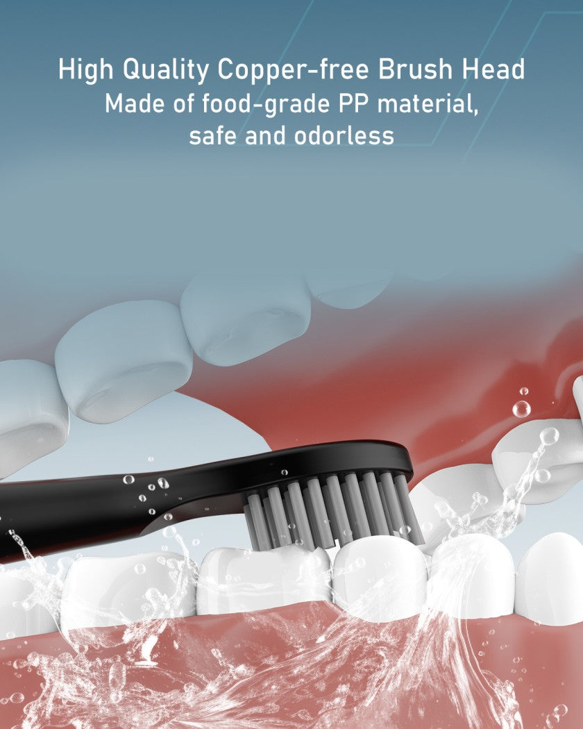 Moxedo Oravibe Electric Portable Rechargeable Toothbrush IPX7 Waterproof, 2 Mins 3 Brushing Modes, 22000VPM with 4 Brush Head