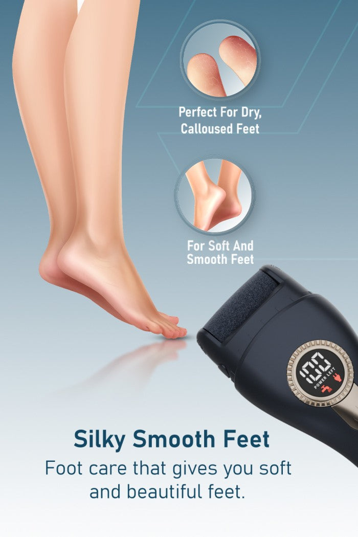 MOXEDO Electric Callus Remover, Rechargeable Pedicure Device with 3 Speed Settings, LED Light, 120 Minutes Working Time, Digital Display, Professional Foot File for Dry, Calloused Feet