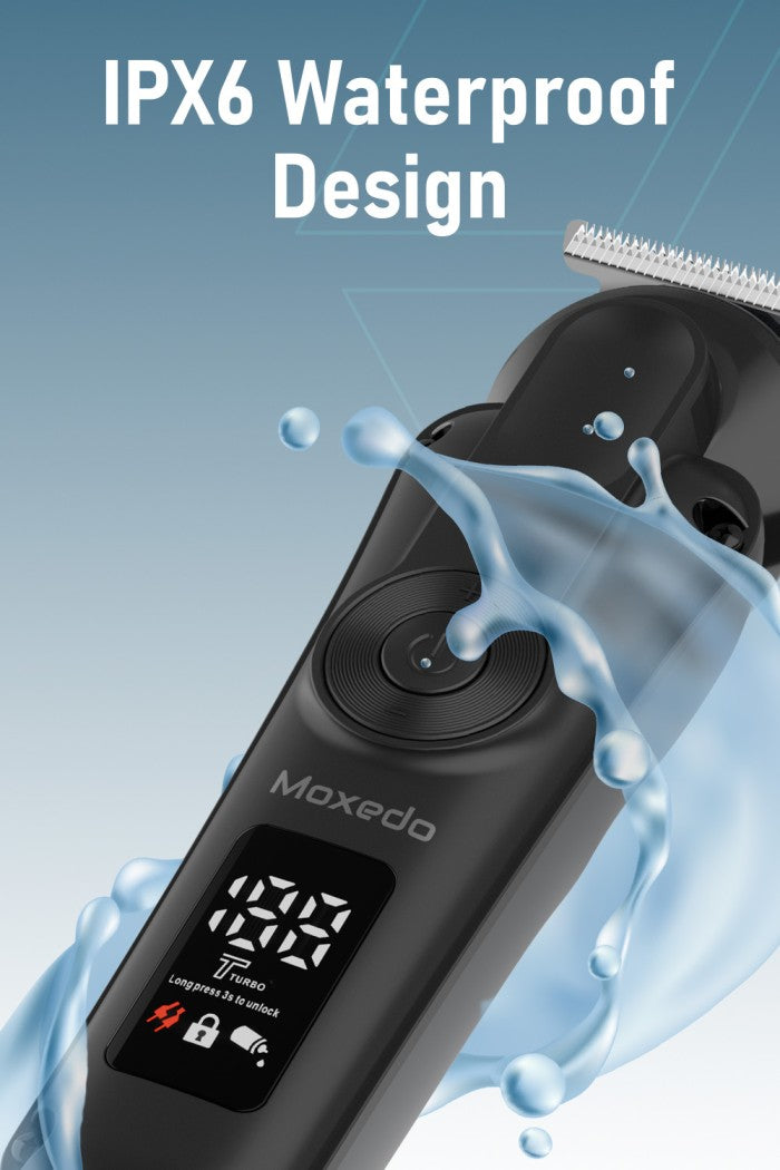 Moxedo Clivra Cordless Hair Trimmer Clipper for Men Titanium Coated Blade 90 Mins Working Time 2 Speed Control IPX6 Waterproof