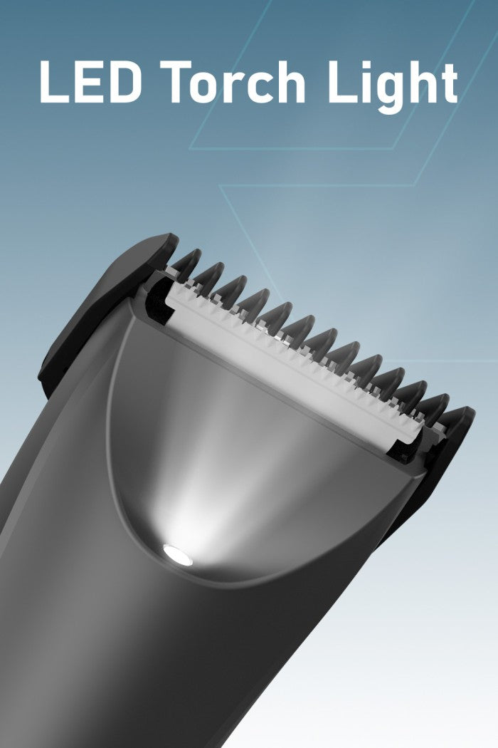 Moxedo Sharpix Rechargeable Hair Trimmer Body Hair Clippers Removable Blade 90 Mins Working Time IPX5 Waterproof with Built -in LED Torch Light and Charging Stand