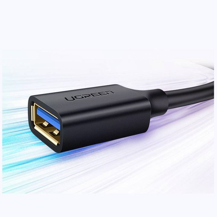 كابل تمديد محول USB 3.0 (أنثى) - USB 3.0 (ذكر) من UGREEN بطول 3.0 متر - أسود