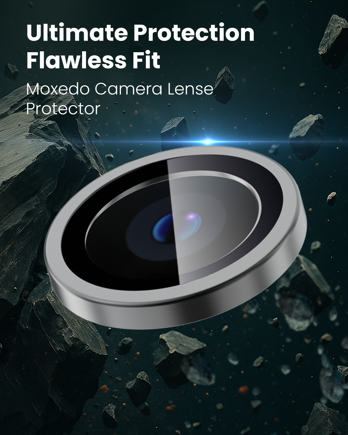 Moxedo Camera Lens Protector Aluminum Alloy with Easy Installation Tool Compatible for iPhone 15 Plus 6.7/ iPhone 15 6.1 (Black)