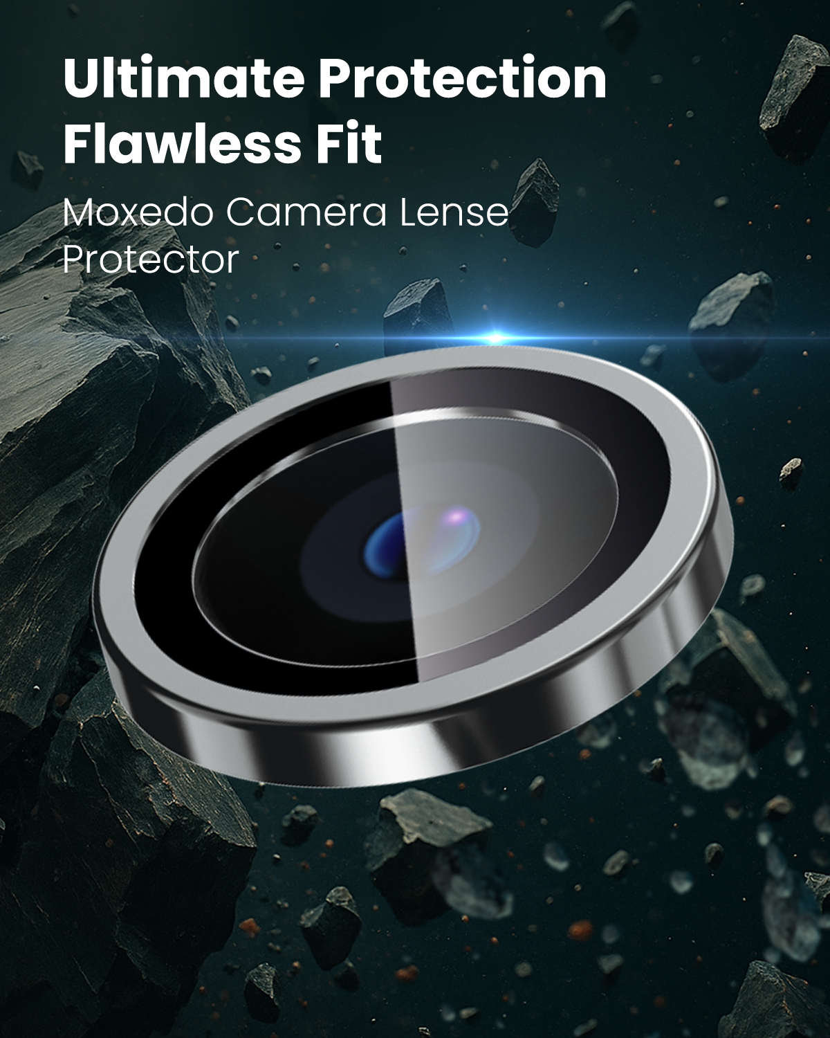 Moxedo Camera Lens Protector Aliminum Alloy with Easy Installation Tool Compatible for iPhone 15 Pro 6.1 inches/iPhone 15 Pro Max 6.7 inches (Graphite)